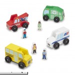Melissa & Doug Community Vehicles Play Set Classic Wooden Toy With 4 Vehicles and 4 Play Figures  B01ISKSB68